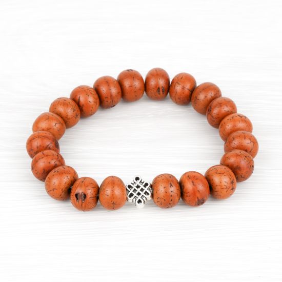 Bracelet mâlâ noeud sans fin en graines de bodhi