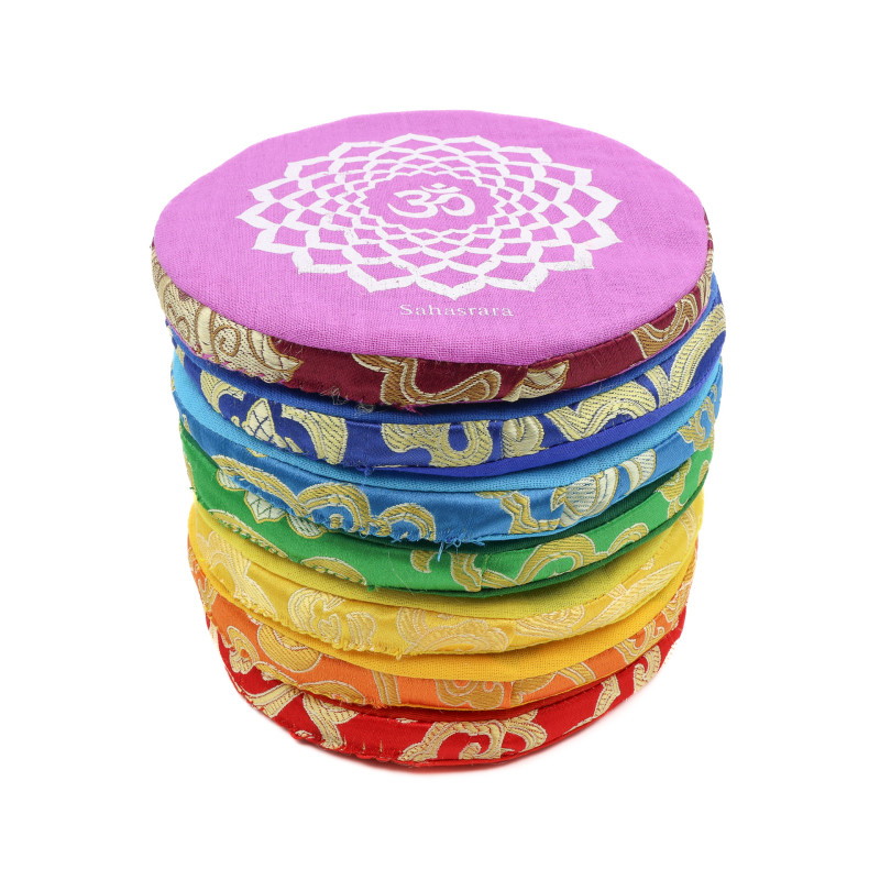 Pack de 7 coussins plats pour bols tibétains 7 chakras