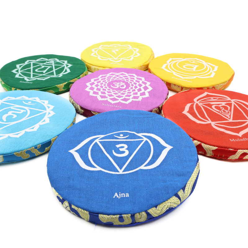 Pack de 7 coussins plats pour bols tibétains 7 chakras