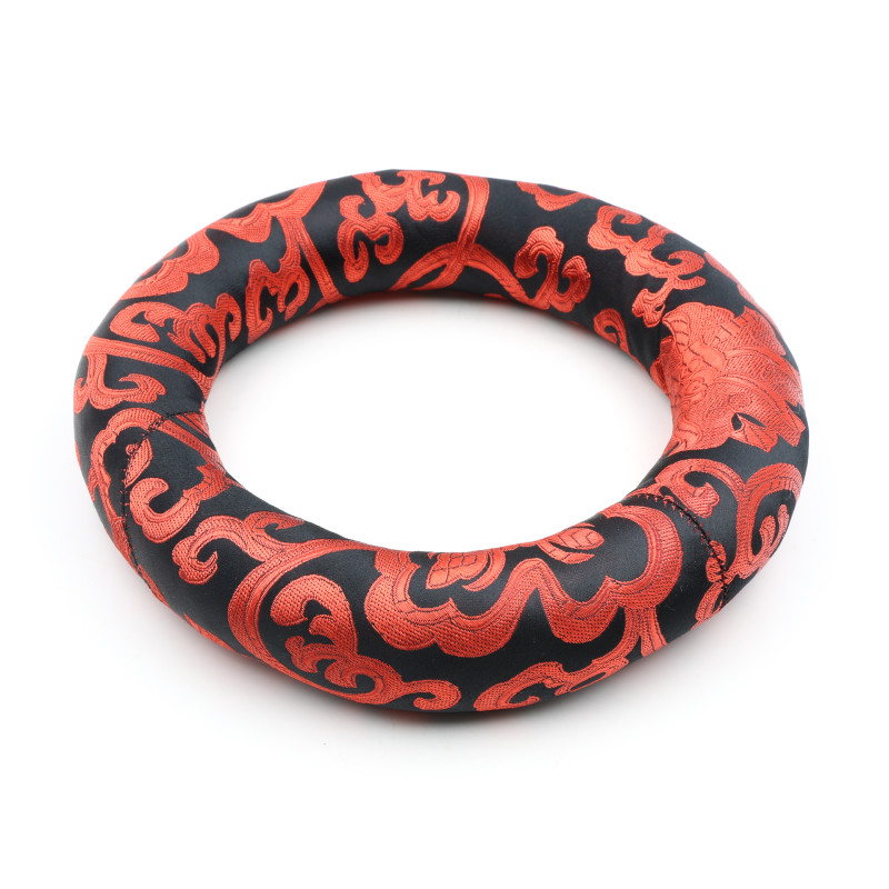 Support en anneau pour bol chantant - 18 cm - noir et rouge