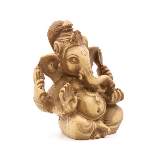 Petite statuette de Ganesh en résine couleur crème - 8 cm