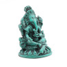 Ganesha figurine en résine verte - 7 cm