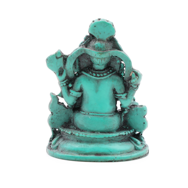 Ganesha figurine en résine verte - 7 cm