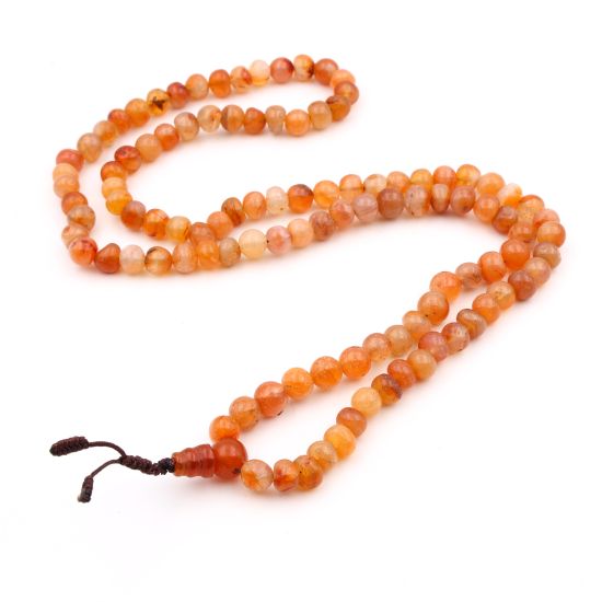 Collier mâlâ cornaline orange