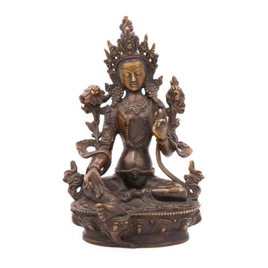 Statue de Tara la verte en cuivre - 23 cm