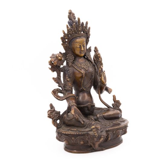 Statue de Tara la verte en cuivre - 23 cm