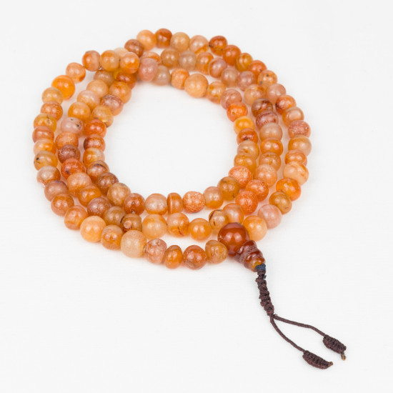 Collier mâlâ cornaline orange