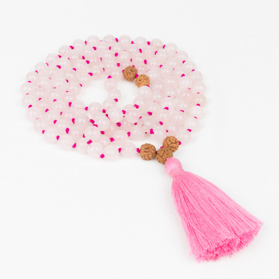 Mala quartz rose