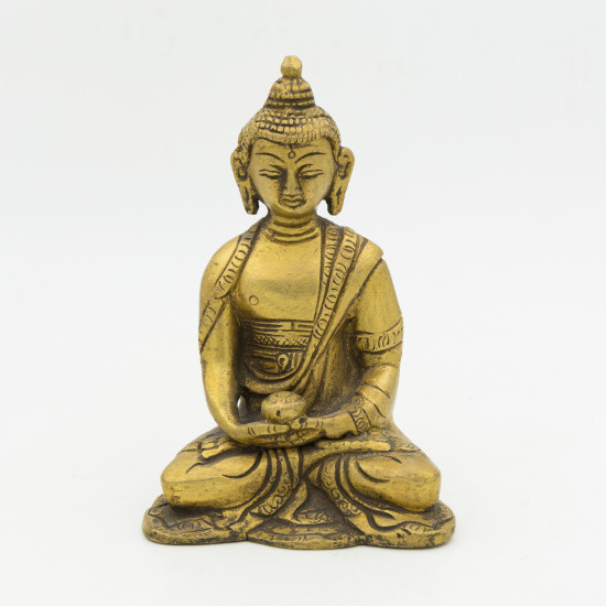 Statue Bouddha Amitabha en laiton - 12 cm