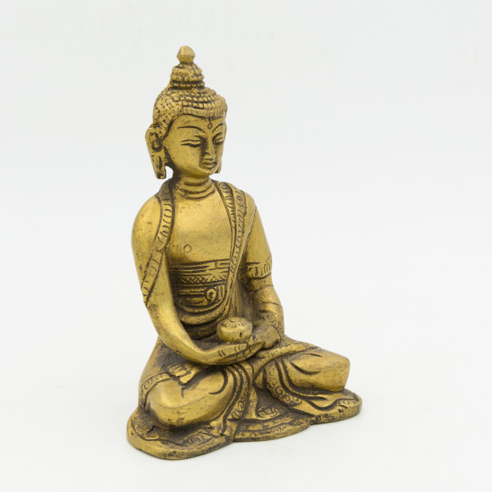 Statue Bouddha Amitabha en laiton - 12 cm