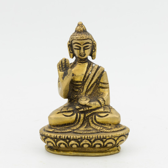 Statuette du Bouddha Amoghasiddhi en laiton - 7,5 cm