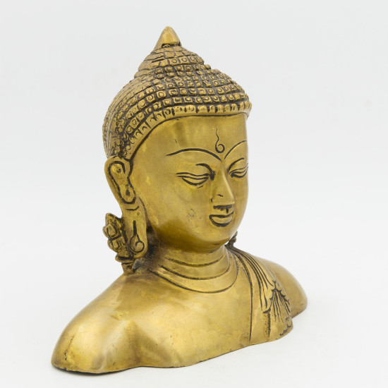 Buste de bouddha en laiton - 15 cm