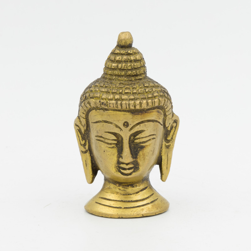 Petite tête de bouddha en laiton - 6,5 cm