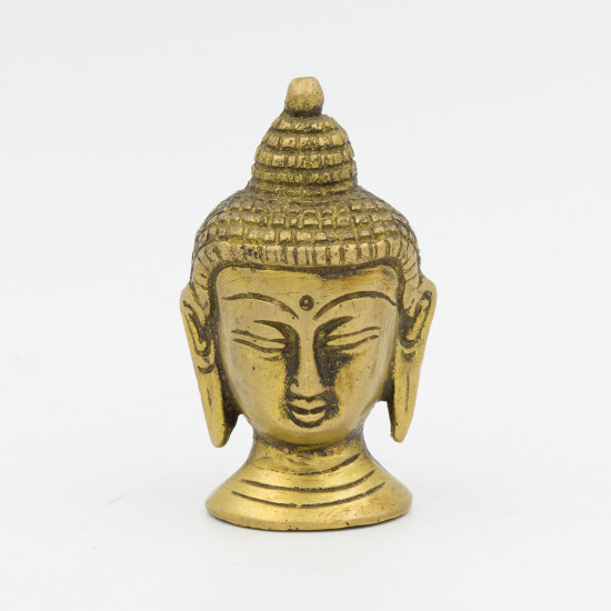 Petite tête de bouddha en laiton - 6,5 cm