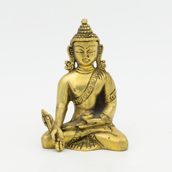 Statuette du Bouddha médecine en laiton - 8 cm