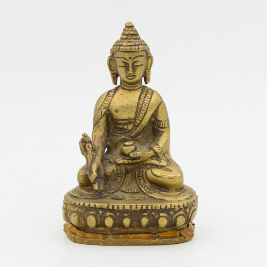 Bouddha médecine statuette en laiton - 10 cm