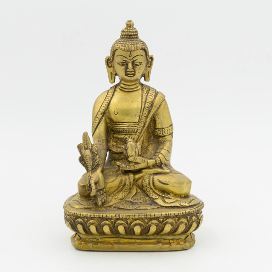 Bouddha médecine statue en laiton - 14 cm