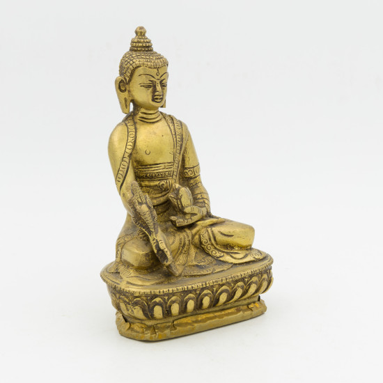 Bouddha médecine statue en laiton - 14 cm