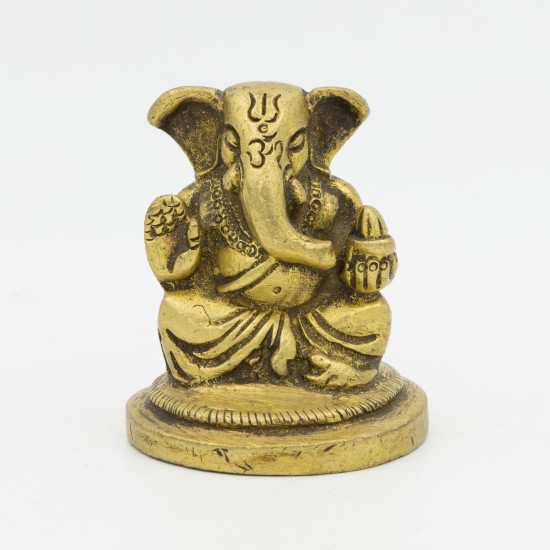 Mini statuette de Ganesh en laiton - 6 cm