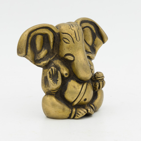 Statuette de Ganesh en laiton - 7 cm