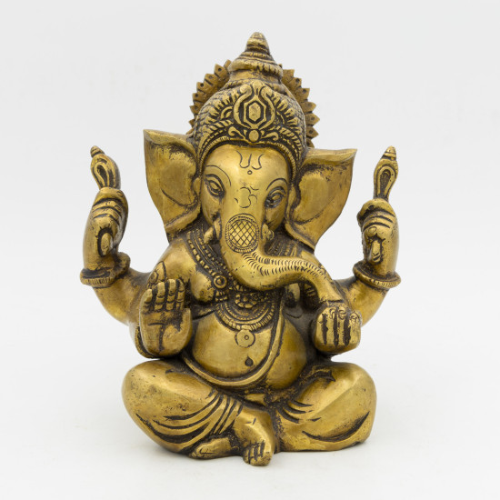 Ganesh sculpture du dieu indien en laiton - 15 cm