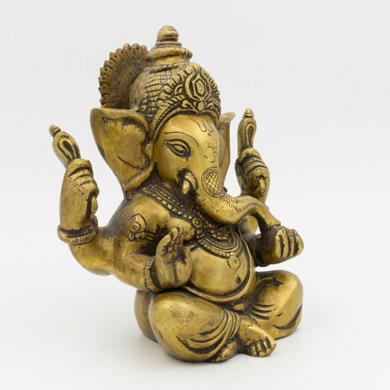 Ganesh sculpture du dieu indien en laiton - 15 cm