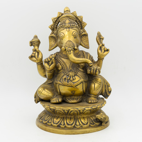 Statue du dieu Ganesh en laiton - 24 cm