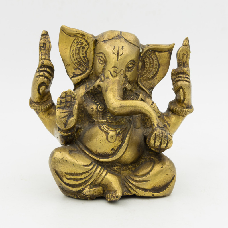 Petite statue de Ganesh en laiton - 10 cm