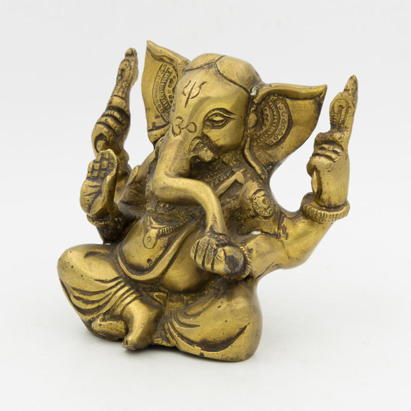 Petite statue de Ganesh en laiton - 10 cm