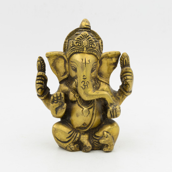 Statuette de Ganesh en laiton - 12 cm