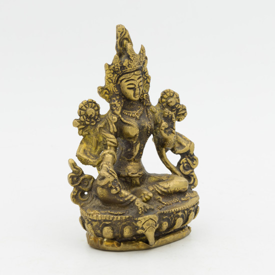 Statuette de Tara la verte en laiton - 9 cm