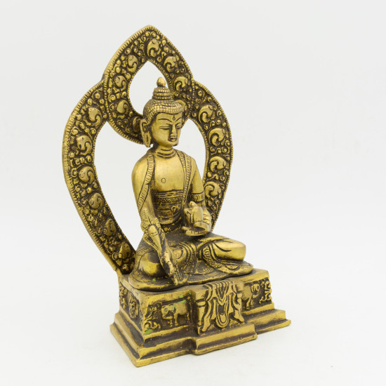 Statue du Bouddha médecine en laiton - 19 cm