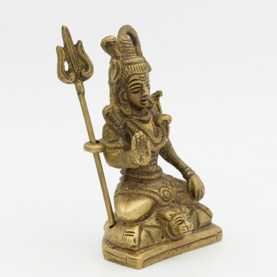 Statuette en laiton du dieu Shiva et son trident - 10 cm