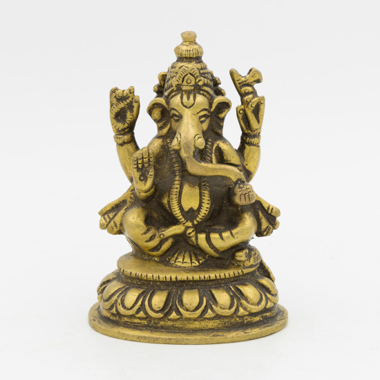 Ganesha statuette indienne en laiton - 9 cm