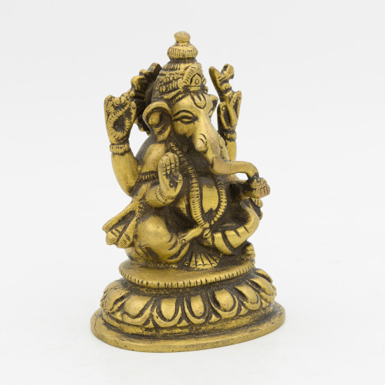 Ganesha statuette indienne en laiton - 9 cm