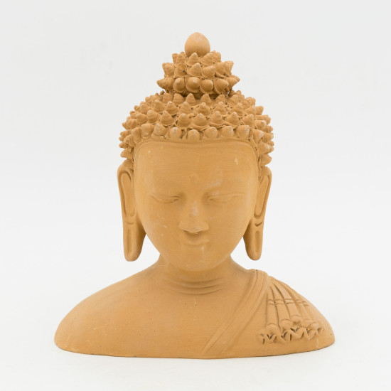 Buste de Bouddha en terre cuite - 13 cm