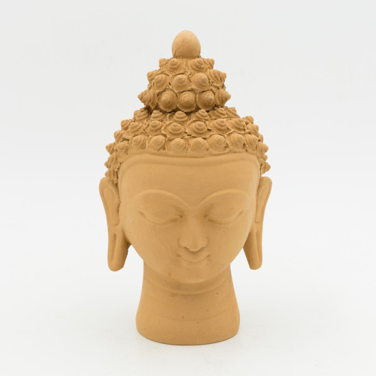 Tête de Bouddha en terre cuite - 13 cm