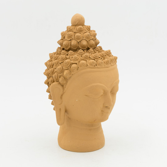 Tête de Bouddha en terre cuite - 13 cm