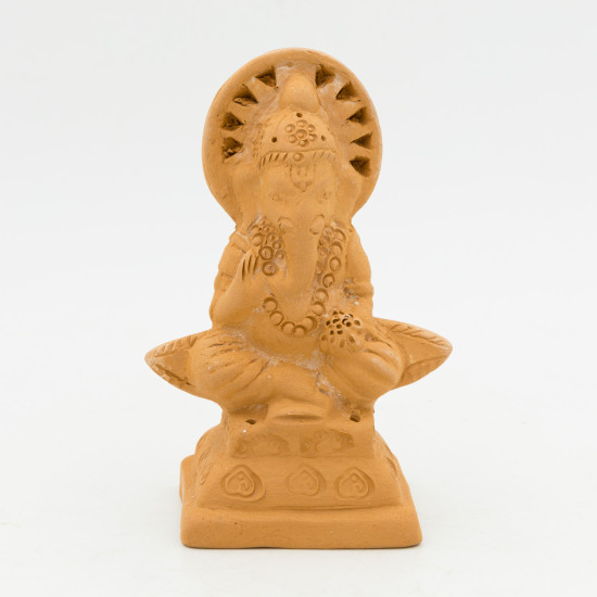 Statuette de Ganesh en terre cuite - 11 cm