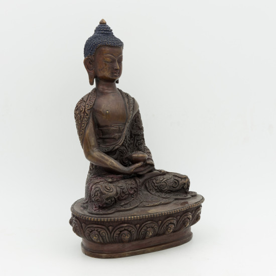 Statue du Bouddha Amitabha en cuivre - 21 cm