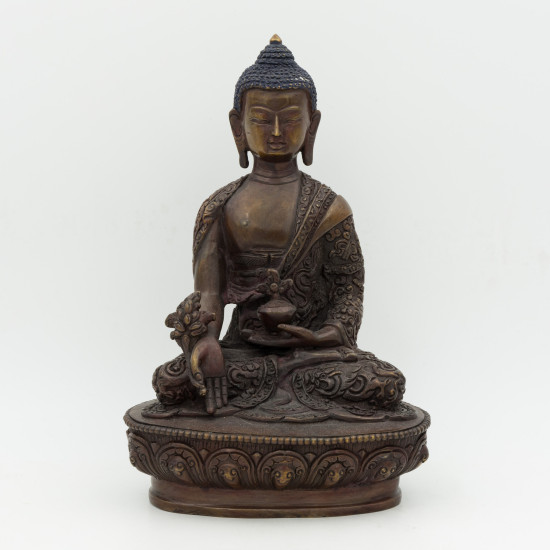 Statue du Bouddha Médecine en cuivre - 21 cm