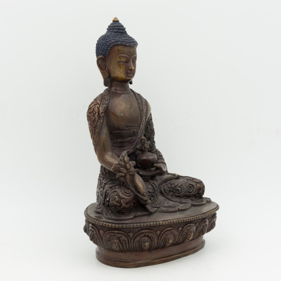 Statue du Bouddha Médecine en cuivre - 21 cm