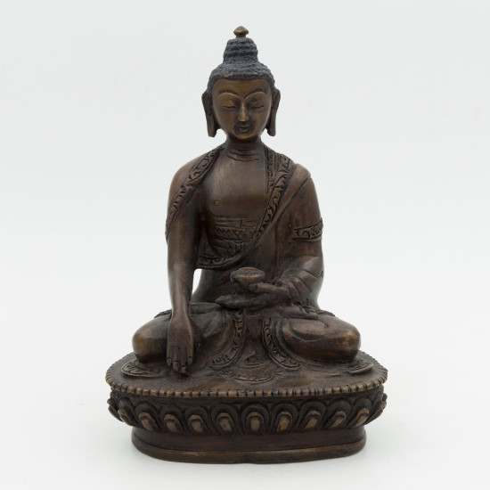 Statue du Bouddha Shakyamuni en cuivre pour déco intérieur - 15 cm