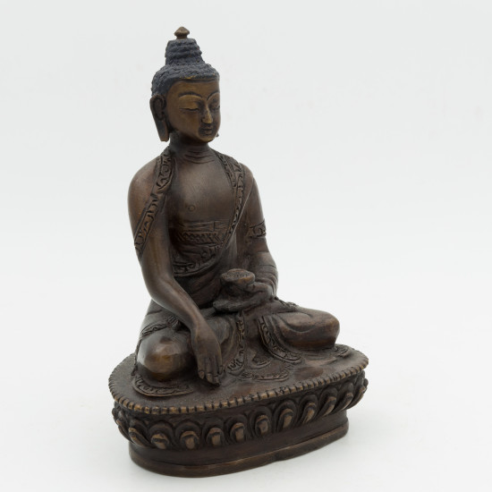 Statue du Bouddha Shakyamuni en cuivre pour déco intérieur - 15 cm