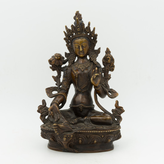 Statue de Tara la verte en cuivre - 23 cm