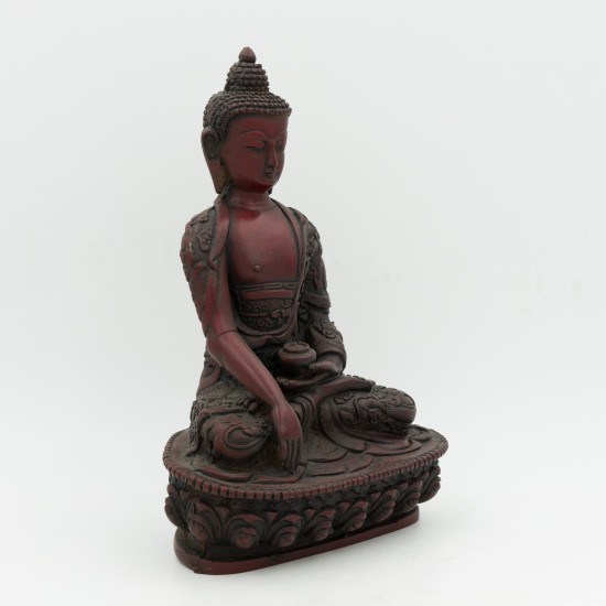 Sculpture du Bouddha assis en résine - mudra Bhumisparsha - 21 cm