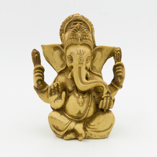 Ganesh sculpture en résine de couleur crème - 12 cm