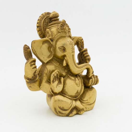 Ganesh sculpture en résine de couleur crème - 12 cm