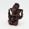 Sculpture de Ganesh en résine rouge - 12 cm