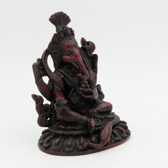 Ganesha statuette en résine rouge - 12 cm